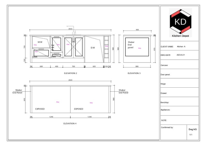 Complete Shaker style kitchen cabinets and Engineered stone Benchtops (GREY) Carousel 5