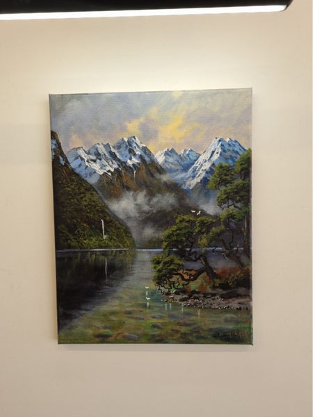 Waterfall Fiordland - Caley Hall - Original Painting Carousel 1