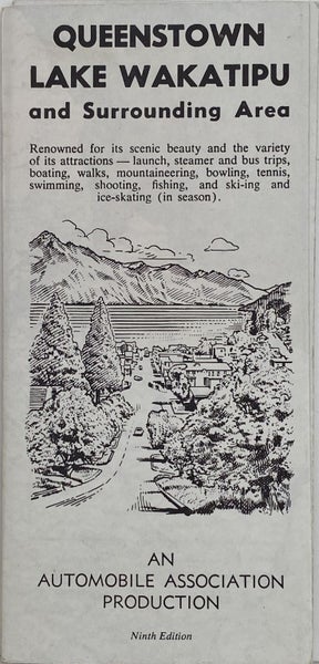 AA ROAD MAP: Queenstown and Lake Wakatipu 1960s Carousel 1