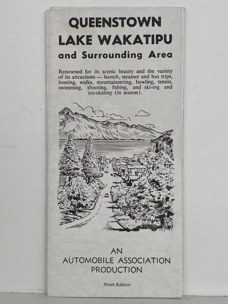 AA ROAD MAP: Queenstown and Lake Wakatipu 1960s Carousel 2