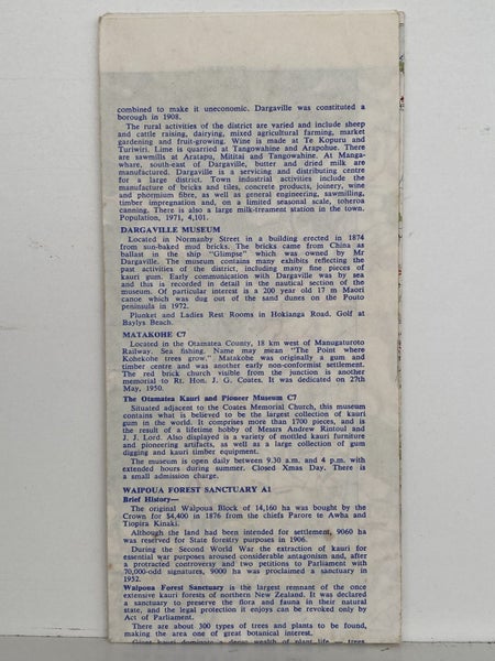AA ROAD MAP: Dargaville and Whangarei Districts circa 1980 Carousel 3