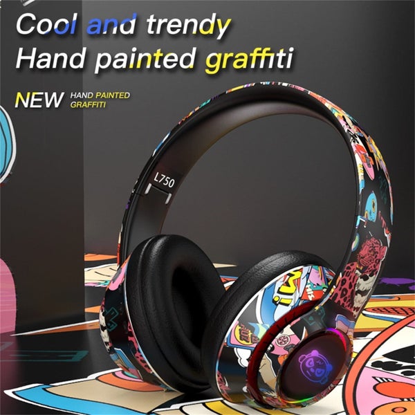Cool Graffiti LED Wireless Gaming Headset - Bluetooth 5.1 Over-Ear Headphon Carousel 1