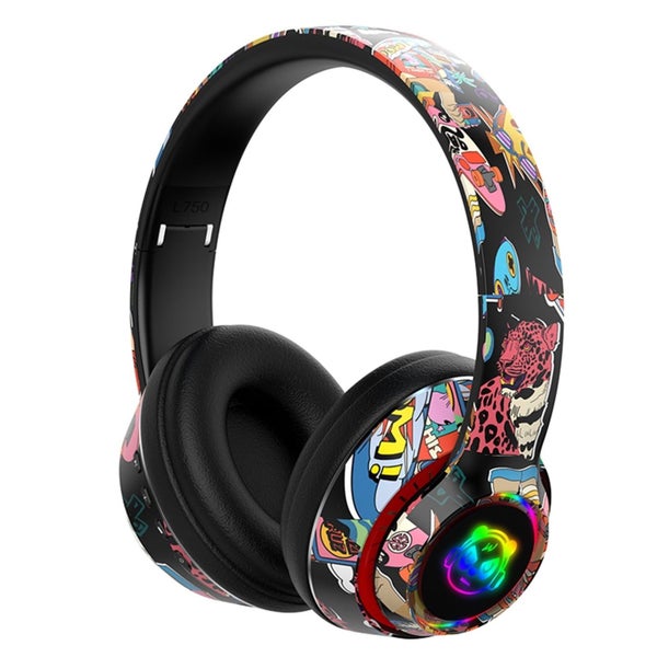 Cool Graffiti LED Wireless Gaming Headset - Bluetooth 5.1 Over-Ear Headphon Carousel 2