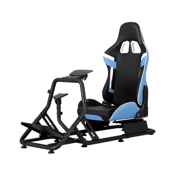 Artiss Racing Simulator Cockpit Steering Wheel Gaming Chair Blue Carousel 1
