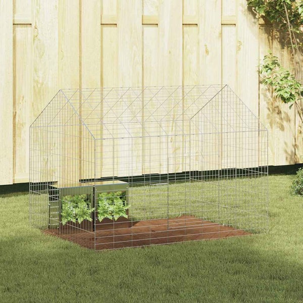 Rabbit Cage Silver 400 X 78 X 78 Cm Galvanised Steel Axbokxtx Carousel 1