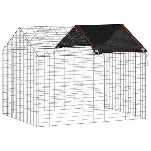 Rabbit Cage Silver 400 X 78 X 78 Cm Galvanised Steel Axbokxtl Carousel 2