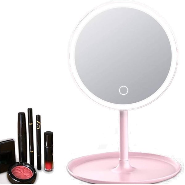 Elosung 3Pcs Led Makeup Mirror With Lights - Portable Tabletop Vanity Ins Style Carousel 1