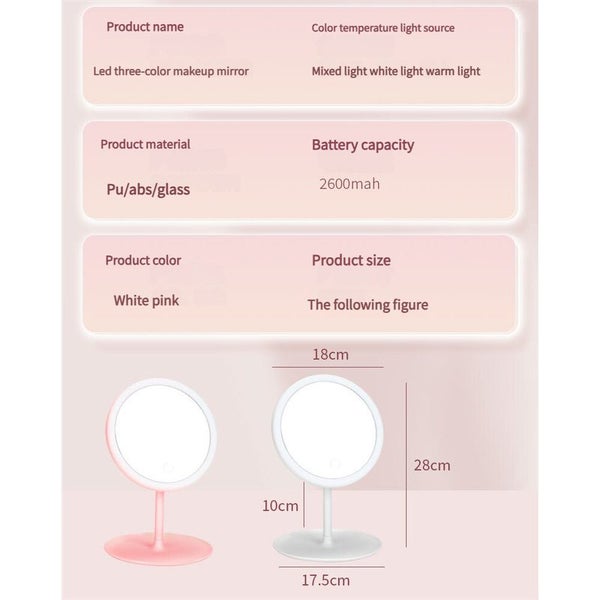 Elosung 3Pcs Led Makeup Mirror With Lights - Portable Tabletop Vanity Ins Style Carousel 2