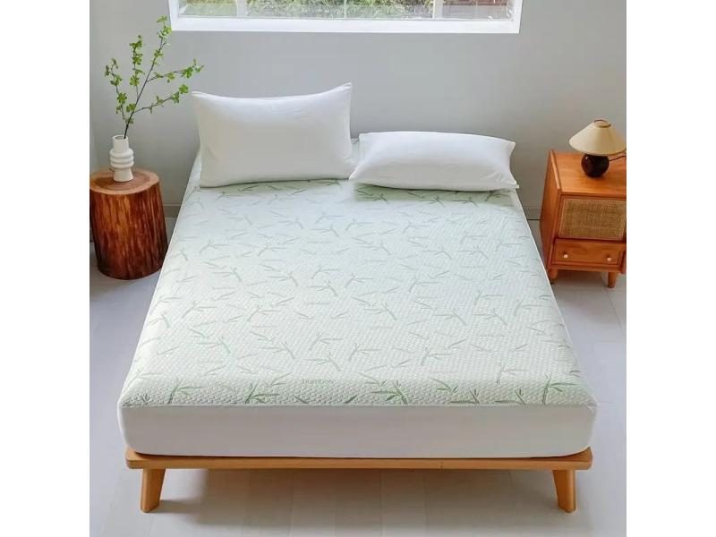 1pc Waterproof Bamboo Mattress Cover (Without Pillowcase) Cooling Breathable Carousel 1
