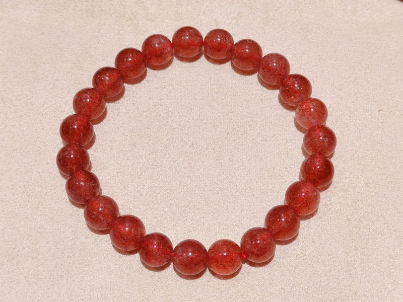 Natural Strawberry Quartz Bracelet – 8mm Carousel 1