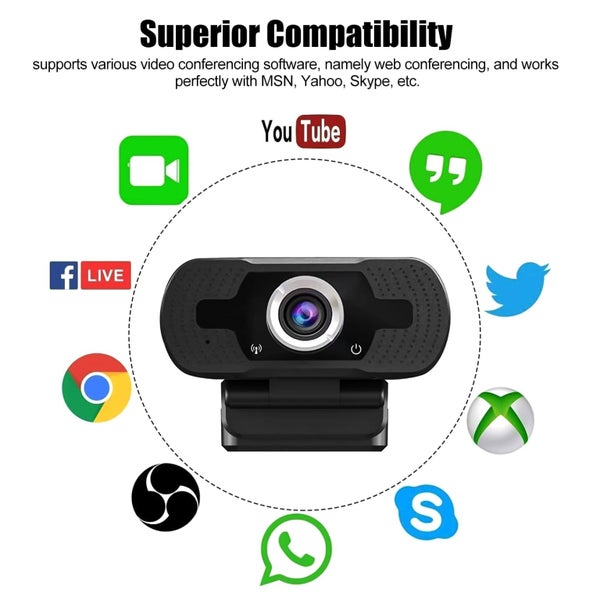 1080P Webcam with Mic, Streaming Computer Web Camera, Full HD USB Laptop We Carousel 10