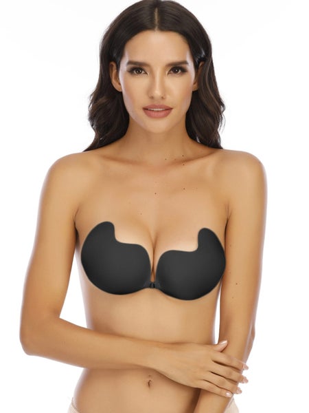 Women's Strapless Push Up Invisible Sticky Bra Silicone Reusable Self Adhes Carousel 1