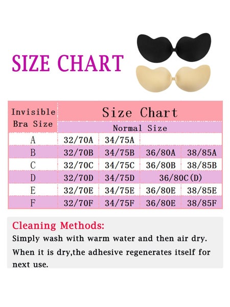 Women's Strapless Push Up Invisible Sticky Bra Silicone Reusable Self Adhes Carousel 2