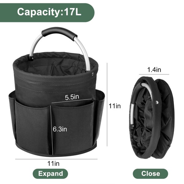 Garden Tool Bag, Foldable Gardening Tote Bag w/6 Pockets, Outdoor Beach Sto Carousel 2