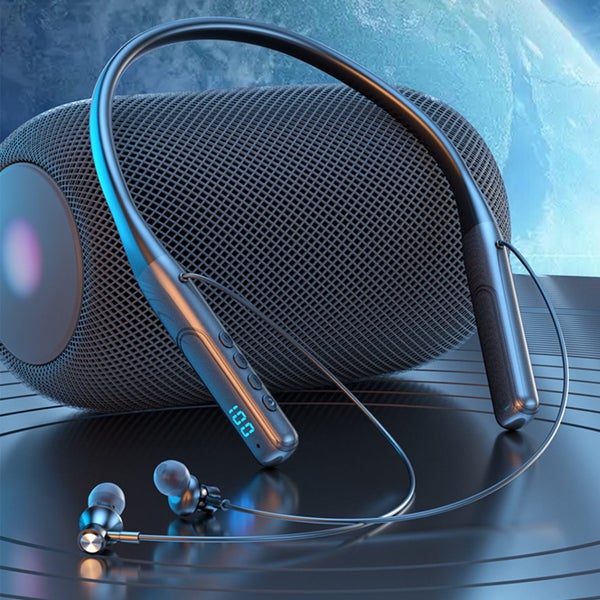 Neck-mounted Metal Bluetooth Headset With Digital Display, Sports Neck-moun Carousel 1