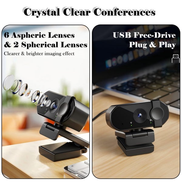 4K Webcam with Microphone, Plug & Play Computer Camera with Auto Focus and Carousel 11