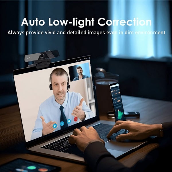 4K Autofocus Computer Webcam: Plug & Play Computer Camera with Noise-Cancel Carousel 2