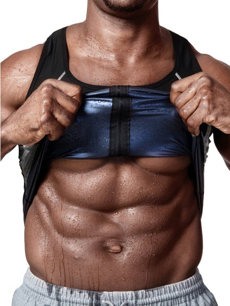 Men Waist Trainer Vests for Sweat Weight Loss Tops with Zipper Sweat Vest S Carousel 1