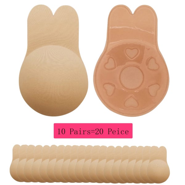 10 Pair Pack Womens Push up Strapless Bra Lift Nipple Covers Self Adhesive Carousel 2