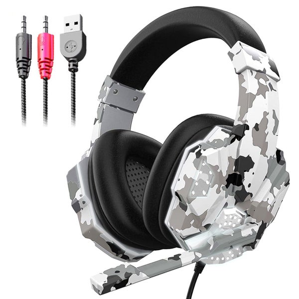 Gaming Headset Fit for PS4/PC/Xbox One, Stereo Bass Wired Over-Ear Headphon Carousel 1