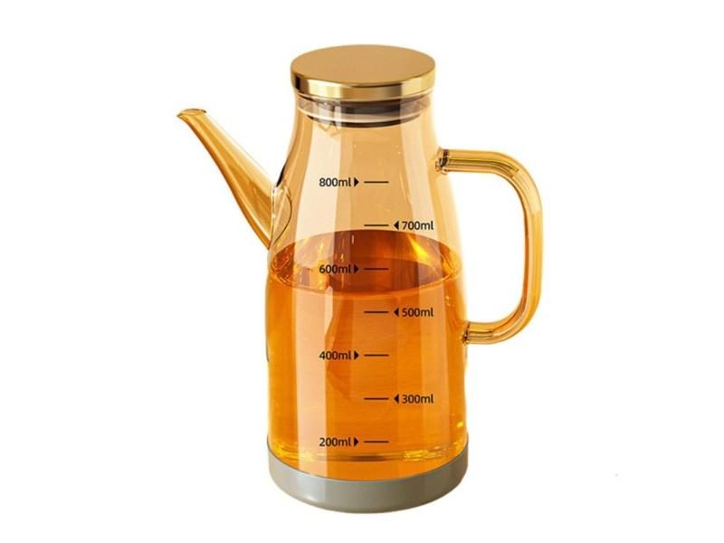 Durable Food-grade Oil Dispenser Bottle Large Capacity Leak-Proof Glass Oil Pot Carousel 1
