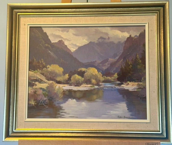 Peter Brown Oil ''Hope River'' near Buller River ,Nelson ,South Island Carousel 1