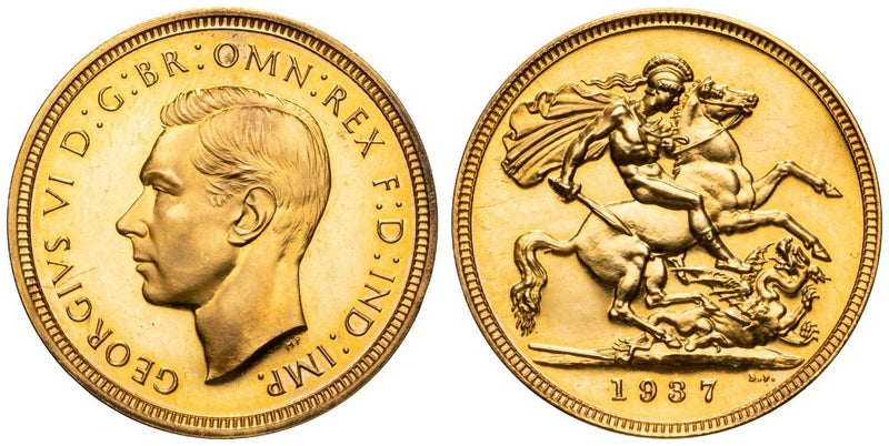 BRITISH GOLD COIN, 1937 PROOF SOVEREIGN, SOLE ISSUE OF GEORGE VI, PRICE REDUCED Carousel 1