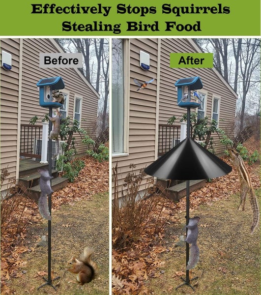 18 Inch Wide Squirrel Baffle for Bird Feeder Pole, Outside Pole Mount Stopp Carousel 2