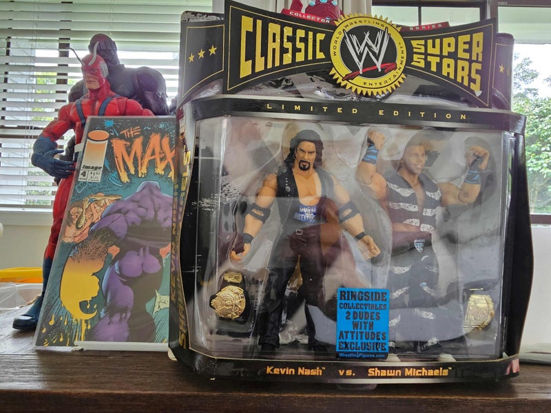 comic book plus Nash and HBK twin pack wwe action figure from 90 Carousel 2