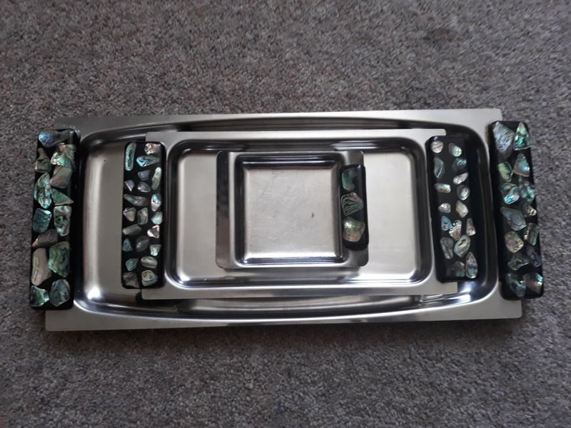 Vintage Paua Handled Trays Carousel 1