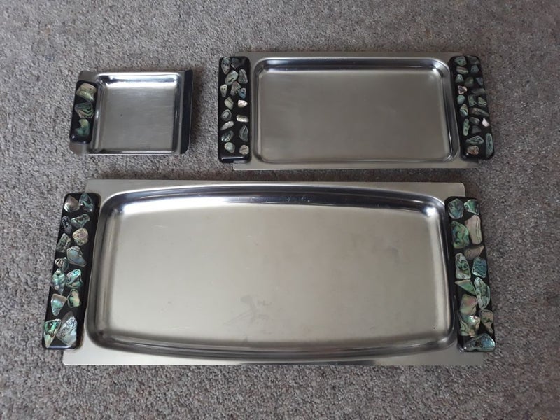 Vintage Paua Handled Trays Carousel 2