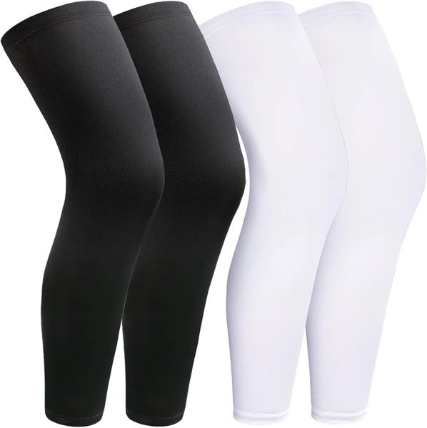 2 Pairs Leg Sleeves,Full Leg Compression Sleeve for Men Women,Long Knee Sle Carousel 1