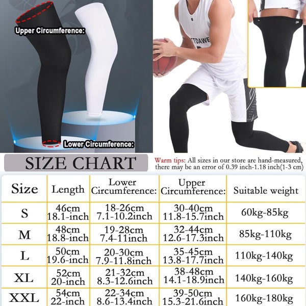 2 Pairs Leg Sleeves,Full Leg Compression Sleeve for Men Women,Long Knee Sle Carousel 2
