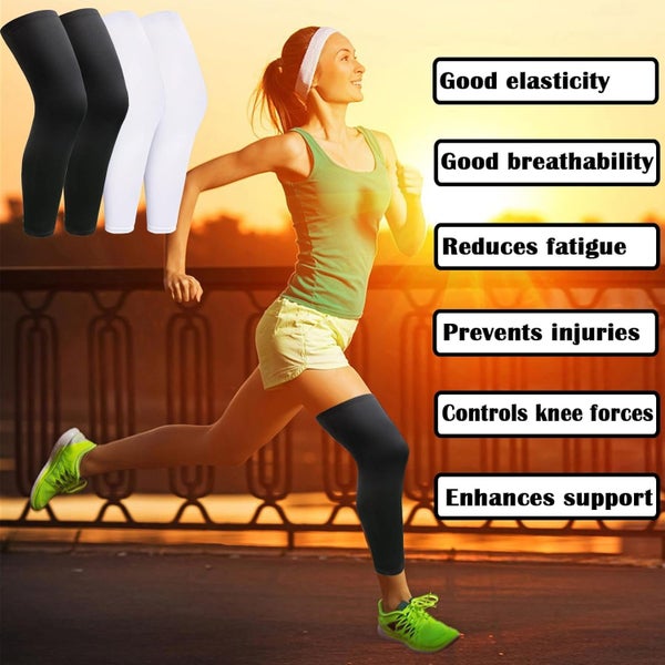 2 Pairs Leg Sleeves,Full Leg Compression Sleeve for Men Women,Long Knee Sle Carousel 7