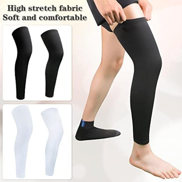 2 Pairs Leg Sleeves for Men Women, Full Leg Compression Sleeve, Compression Carousel 2