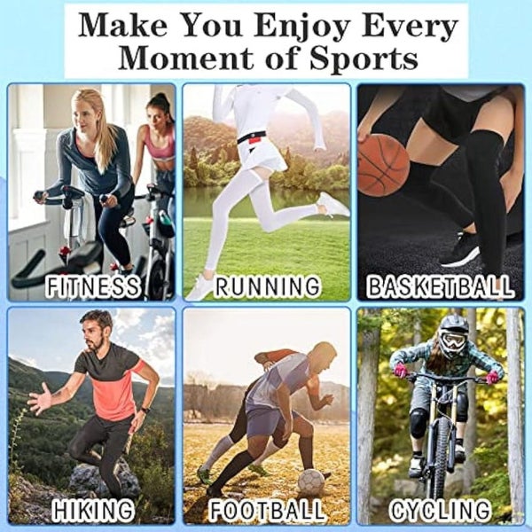 2 Pairs Leg Sleeves for Men Women, Full Leg Compression Sleeve, Compression Carousel 6