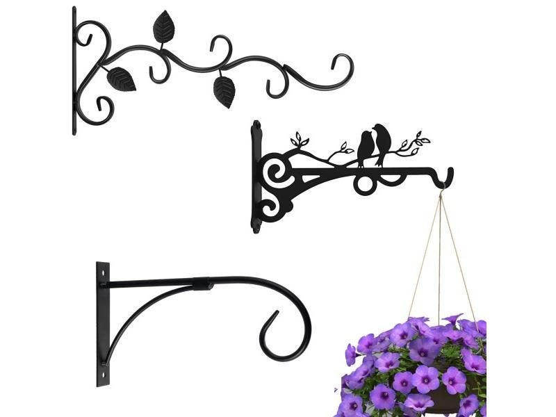 2/4/10Pcs Wall-Mounted Hook Flower Pot Holder Europe Vintage Iron Art Flower Carousel 2