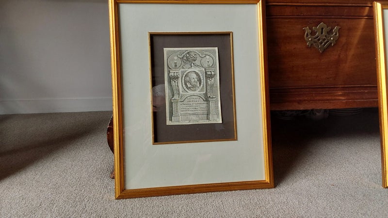 Antique framed steel engravings Carousel 1