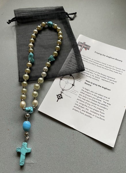 ANGLICAN PRAYER BEADS Blues/Pearls Carousel 1