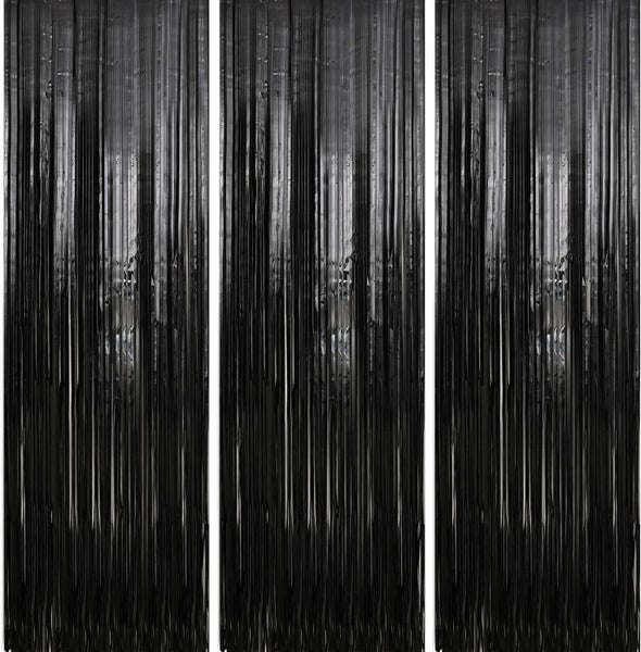 3 Pack 3.3 x 9.8 ft Blue Foil Fringe Glitter Curtains Party Decorations, Ti Carousel 1