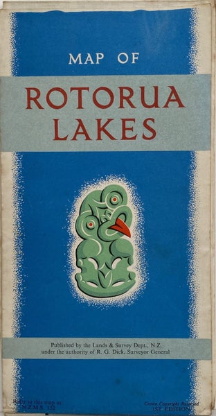 VINTAGE MAP: Rotorua Lakes 1950s Carousel 1