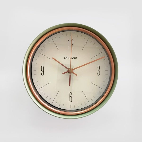Green Clock W/ Rose Gold Ring - 20cm Carousel 1