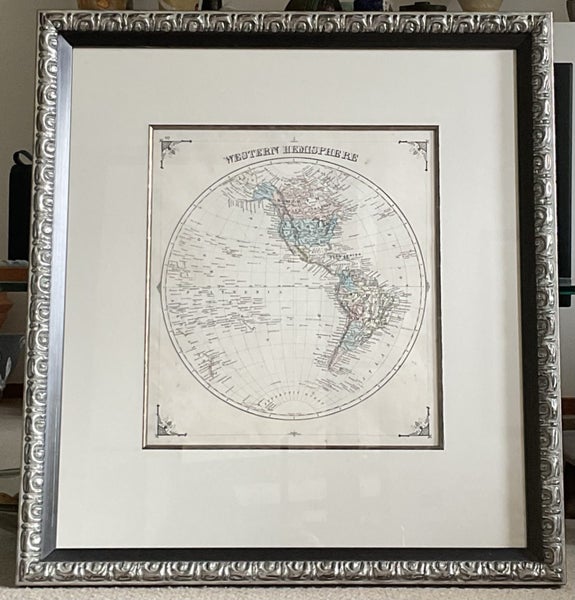 Antique hand coloured map of the Western Hemisphere circa 1874 Carousel 2