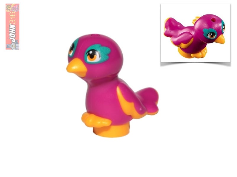 ADORABLE LEGO MAGENTA & ORANGE FRIENDS BIRD - PEPPER (ANDREA'S PET BIRD) Carousel 1