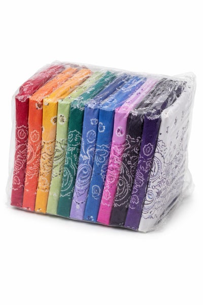 12x BULK BANDANA Paisley 100% COTTON Head Wrap Bandanna in Assorted Colours Carousel 1