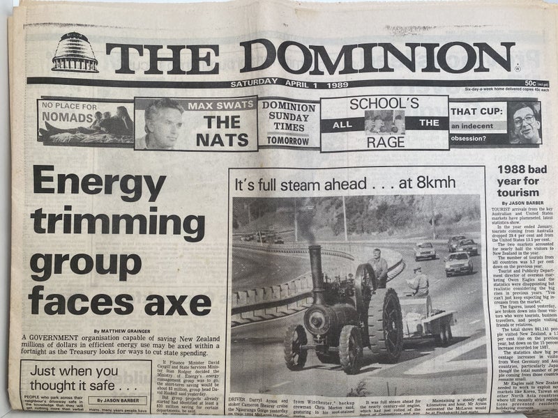 OLD NEWSPAPER: The Dominion, Wellington - Saturday, 1 April 1989 Carousel 1