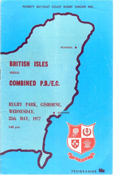 1977 Lions v Poverty Bay East Coast - rare rugby programme Carousel 1