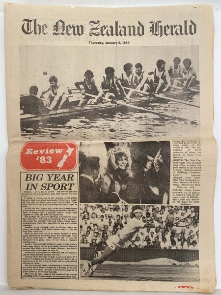 OLD NEWSPAPER: The New Zealand Herald - Thursday, 5 January 1984 Review of 1983 Carousel 2