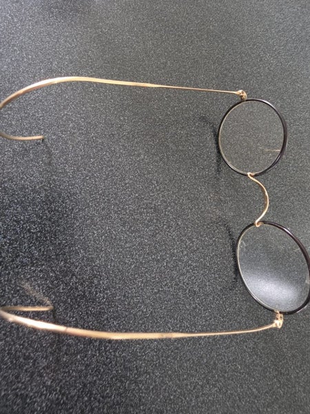 Antique Round Gold Tortoise Windsor Eyeglasses 40mm Vintage Frames Carousel 2