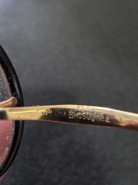 Antique Round Gold Tortoise Windsor Eyeglasses 40mm Vintage Frames Carousel 7